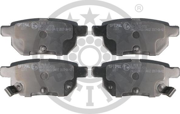 Optimal BP-12377 - Тормозные колодки, дисковые, комплект autospares.lv