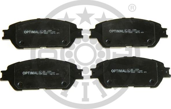 Optimal BP-12254 - Тормозные колодки, дисковые, комплект autospares.lv