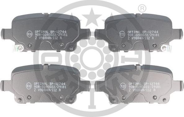 Optimal BP-12744 - Тормозные колодки, дисковые, комплект autospares.lv