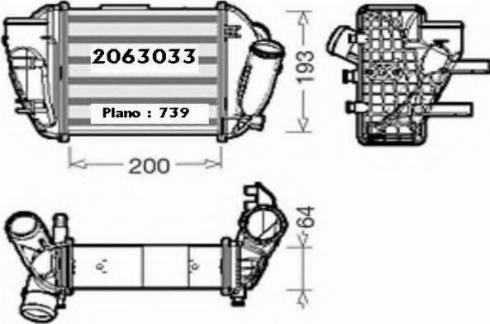 Ordonez 2063033 - Интеркулер, теплообменник турбины autospares.lv