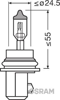 Osram 9007 - Лампа накаливания, фара дальнего света autospares.lv