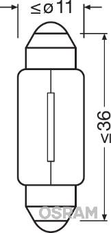 Osram 6461 - Лампа накаливания, освещение салона autospares.lv