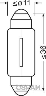 Osram 6418 - Лампа накаливания, фонарь освещения номерного знака autospares.lv