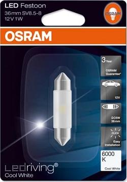 Osram 6436CW-01B - Лампа накаливания, освещение салона autospares.lv