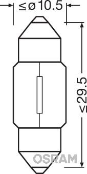 Osram 6438 - Лампа накаливания, освещение салона autospares.lv