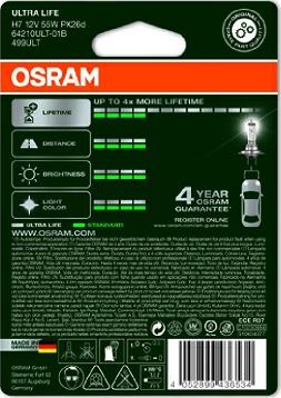 Osram 64210ULT-01B - Лампа накаливания, фара дальнего света autospares.lv