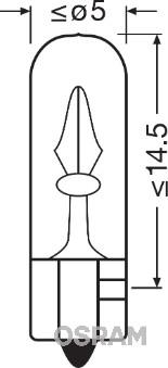 Osram 2722-02B - Лампа накаливания, освещение щитка приборов autospares.lv