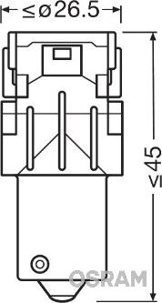 Osram 7459YE-02B - Лампа, противотуманные . задние фонари autospares.lv