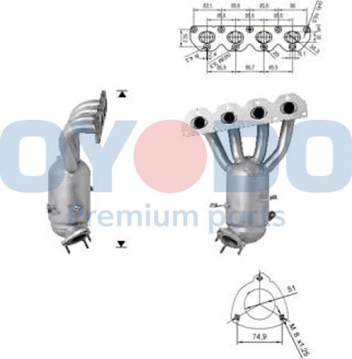 Oyodo 10N0077-OYO - Катализатор autospares.lv