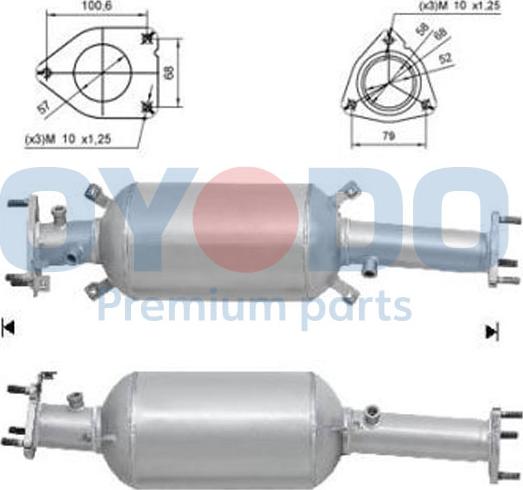 Oyodo 20N0044OYO - Сажевый / частичный фильтр, система выхлопа ОГ autospares.lv