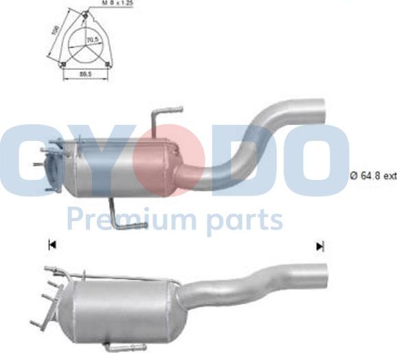 Oyodo 20N0040OYO - Сажевый / частичный фильтр, система выхлопа ОГ autospares.lv