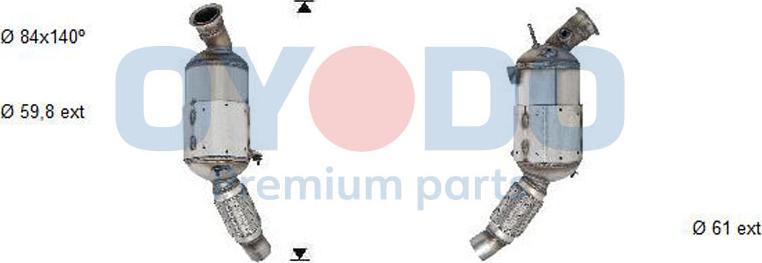 Oyodo 20N0060-OYO - Сажевый / частичный фильтр, система выхлопа ОГ autospares.lv
