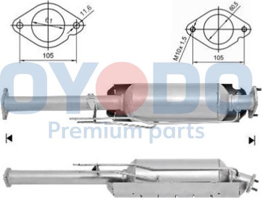 Oyodo 20N0018-OYO - Сажевый / частичный фильтр, система выхлопа ОГ autospares.lv