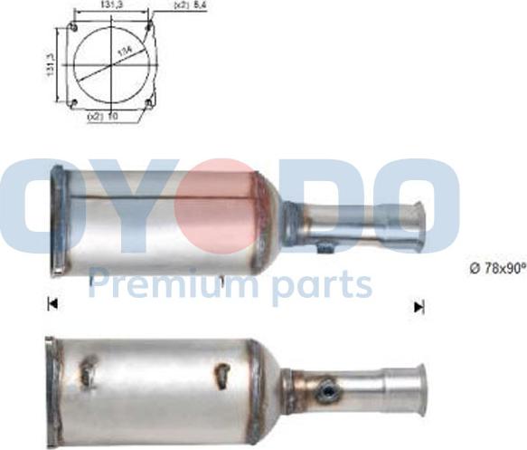 Oyodo 20N0083OYO - Сажевый / частичный фильтр, система выхлопа ОГ autospares.lv