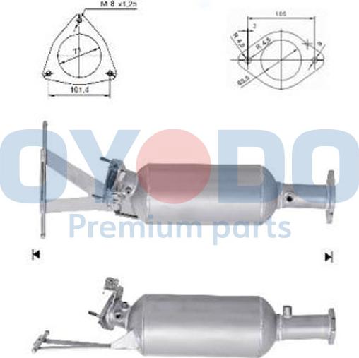 Oyodo 20N0078-OYO - Сажевый / частичный фильтр, система выхлопа ОГ autospares.lv