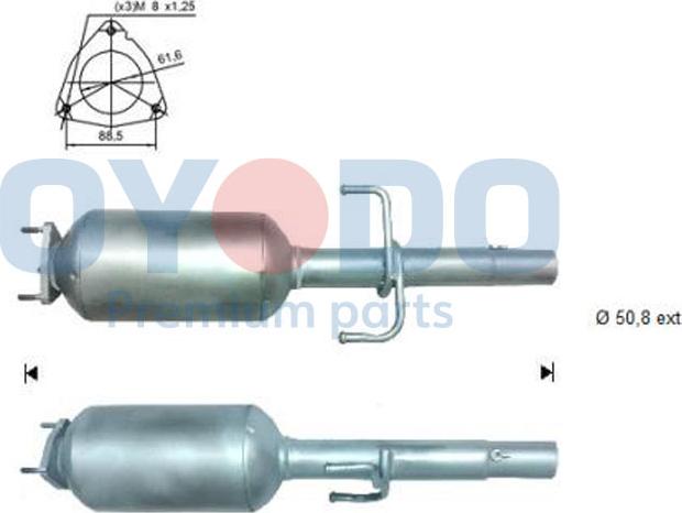 Oyodo 20N0104OYO - Сажевый / частичный фильтр, система выхлопа ОГ autospares.lv