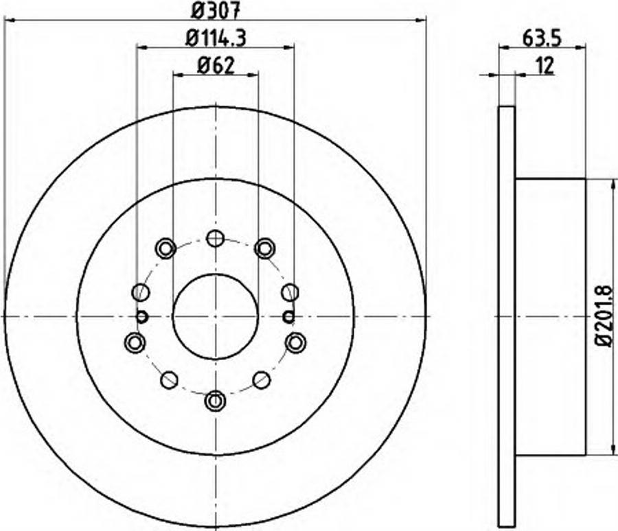 Pagid 54708PRO - Тормозной диск autospares.lv