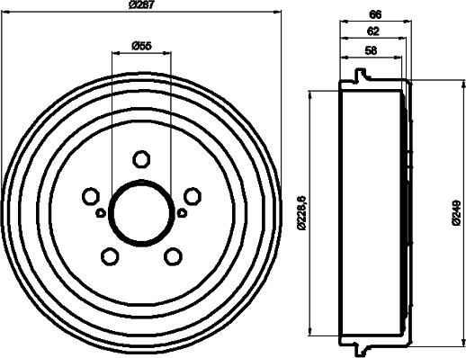 Pagid 61255 - Тормозной барабан autospares.lv