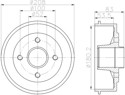 Pagid 62808 - Тормозной барабан autospares.lv