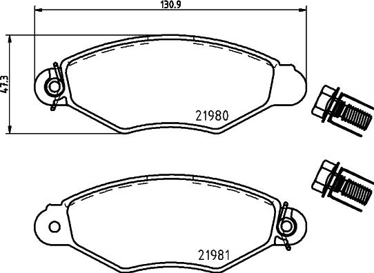 RHIAG 38730 - Тормозные колодки, дисковые, комплект autospares.lv