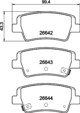 Pagid T4233 - Тормозные колодки, дисковые, комплект autospares.lv