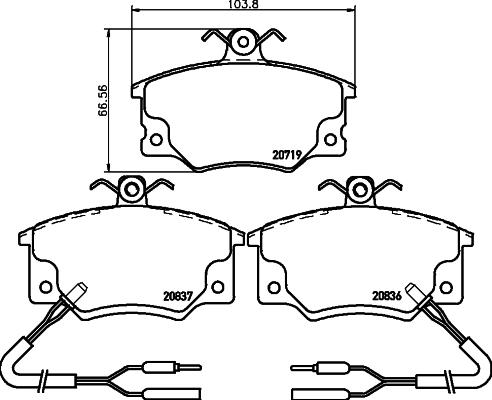 Pagid T5037 - Тормозные колодки, дисковые, комплект autospares.lv