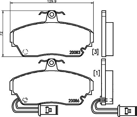 Pagid T0372 - Тормозные колодки, дисковые, комплект autospares.lv