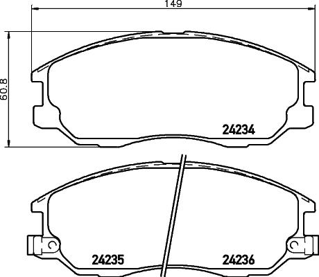 Pagid T1524 - Тормозные колодки, дисковые, комплект autospares.lv