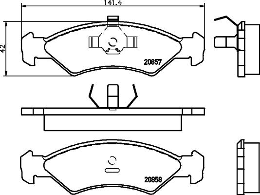 Pagid T1003 - Тормозные колодки, дисковые, комплект autospares.lv