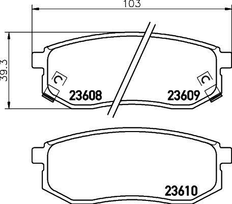 Pagid T1309 - Тормозные колодки, дисковые, комплект autospares.lv