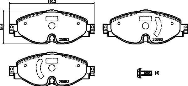 Pagid T2502 - Тормозные колодки, дисковые, комплект autospares.lv