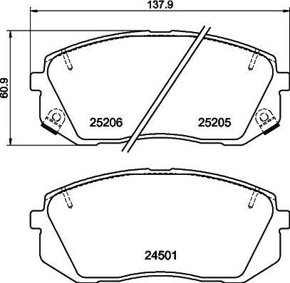 Pagid T2705 - Тормозные колодки, дисковые, комплект autospares.lv