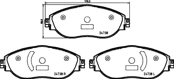 Pagid T2732 - Тормозные колодки, дисковые, комплект autospares.lv