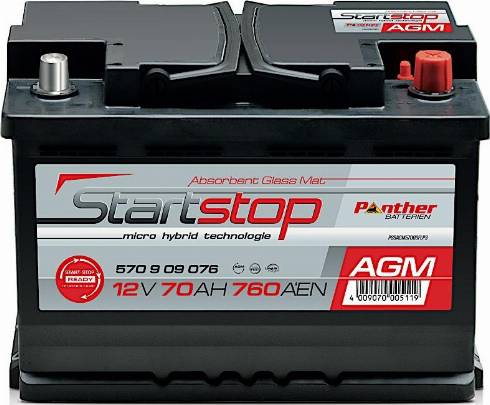 PANTHER SB.570909076 - Стартерная аккумуляторная батарея, АКБ autospares.lv