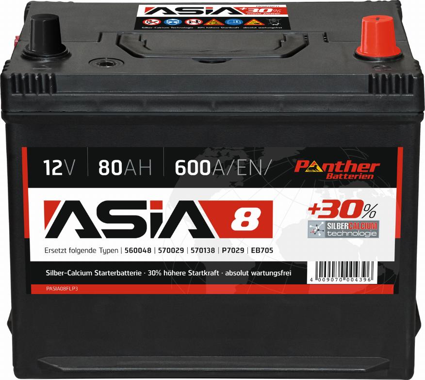 PANTHER SB.ASIA08 - Стартерная аккумуляторная батарея, АКБ autospares.lv