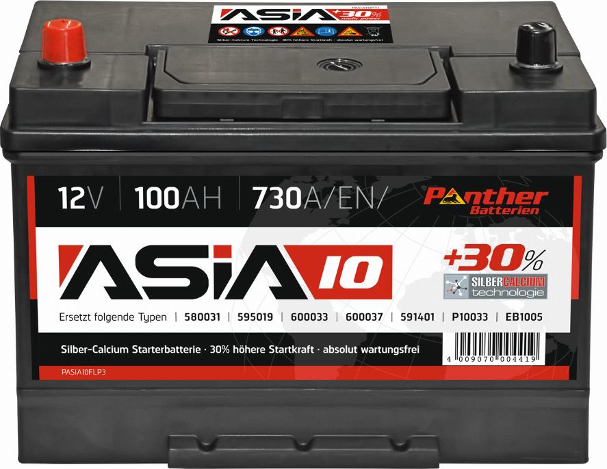 PANTHER SB.ASIA10 - Стартерная аккумуляторная батарея, АКБ autospares.lv