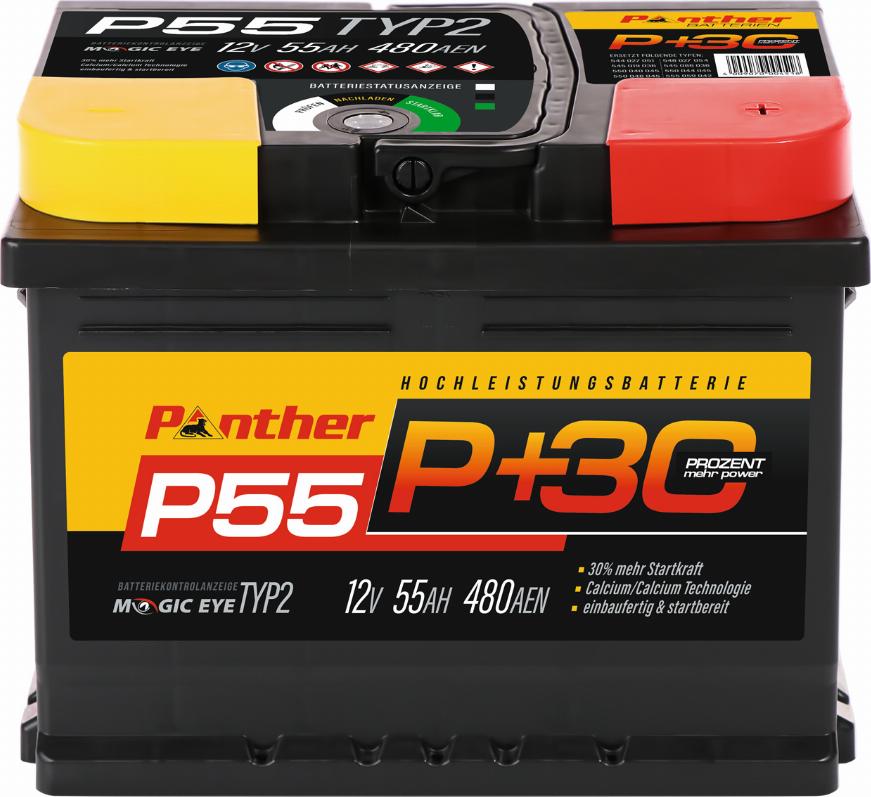 PANTHER SB.P55 - Стартерная аккумуляторная батарея, АКБ autospares.lv