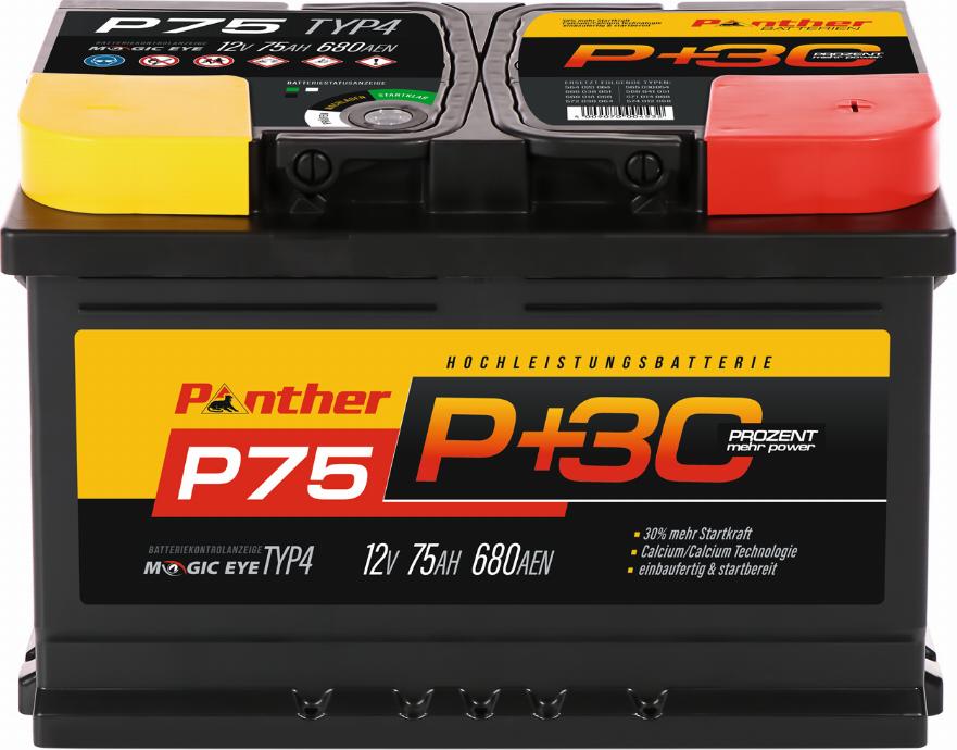 PANTHER SB.P75 - Стартерная аккумуляторная батарея, АКБ autospares.lv