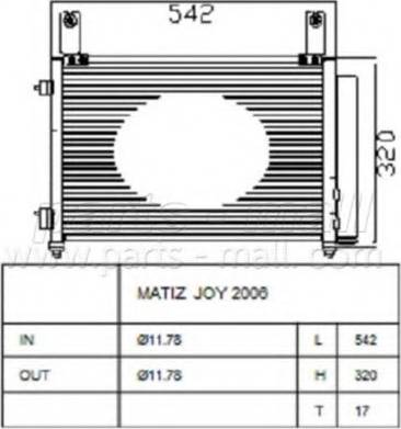 Parts-Mall PXNCC-022 - Конденсатор кондиционера autospares.lv