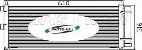 Parts-Mall PXNCX-034G - Конденсатор кондиционера autospares.lv