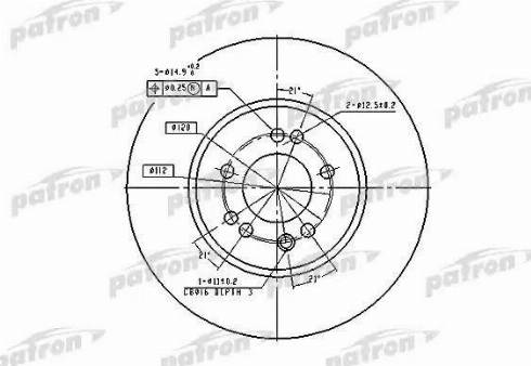 Patron PBD1585 - Тормозной диск autospares.lv