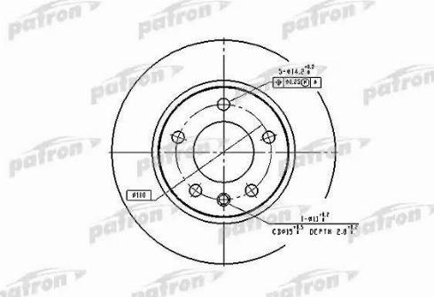 Patron PBD1614 - Тормозной диск autospares.lv