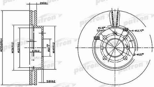 Patron PBD7092A - Тормозной диск autospares.lv