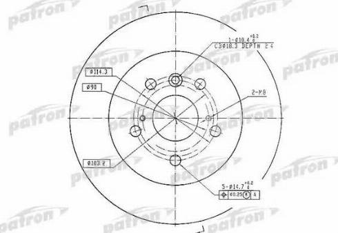 Patron PBD7005 - Тормозной диск autospares.lv