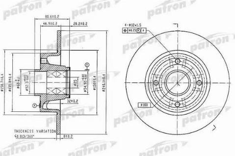 Patron PBD7015 - Тормозной диск autospares.lv