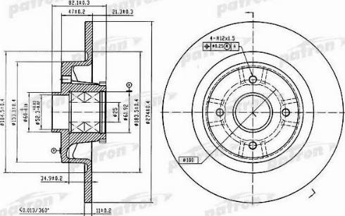 Patron PBD7010 - Тормозной диск autospares.lv