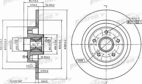 Patron PBD7012 - Тормозной диск autospares.lv