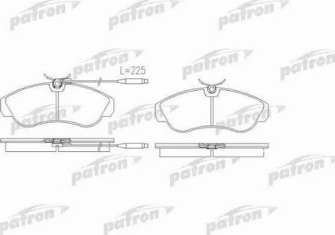 Patron PBP968 - Тормозные колодки, дисковые, комплект autospares.lv