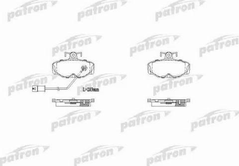 Patron PBP915 - Тормозные колодки, дисковые, комплект autospares.lv