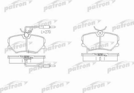 Patron PBP540 - Тормозные колодки, дисковые, комплект autospares.lv